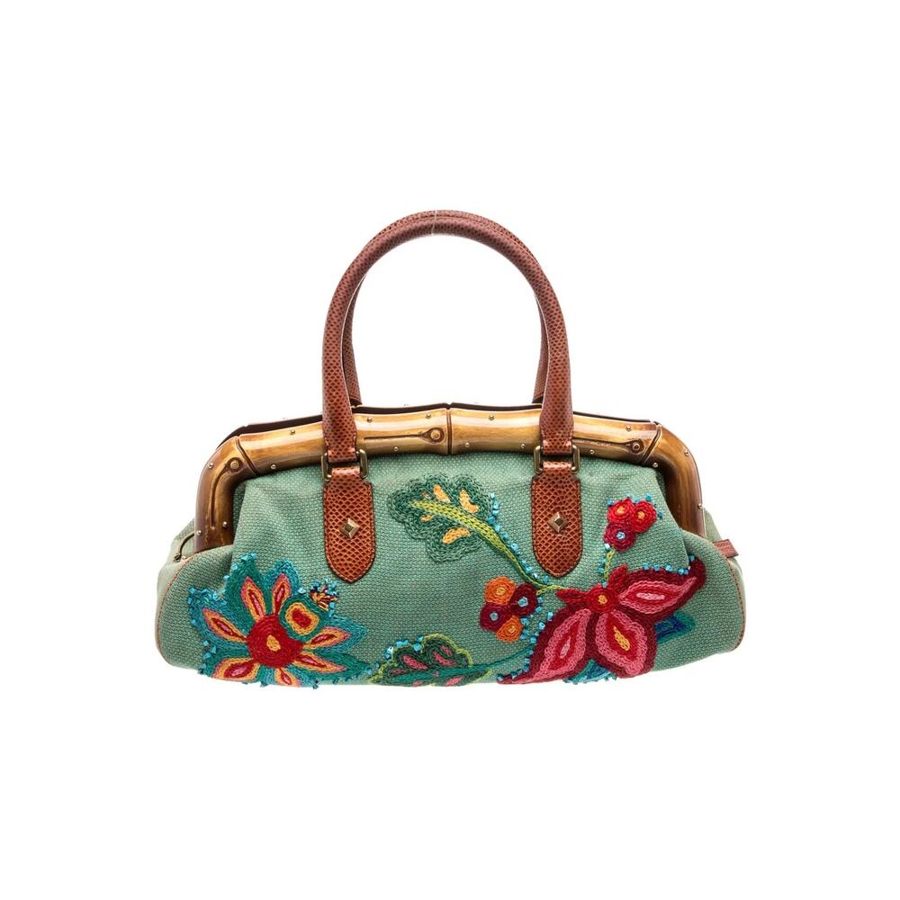 GUCCI Tom Ford 2004 Archival Limited Edition Vintage Embroidered Bamboo Bag - Picture 7 of 11